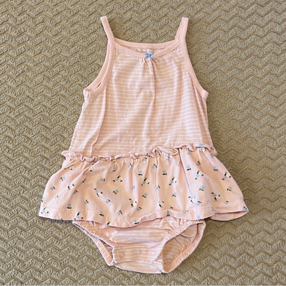 Carter's Light Pink Striped Baby Outfit